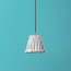 18cm pendant bloomer shade in blue ticking linen
