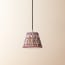 18cm pendant shade in blue and red Small Ikat Spot linen by GP & J Baker